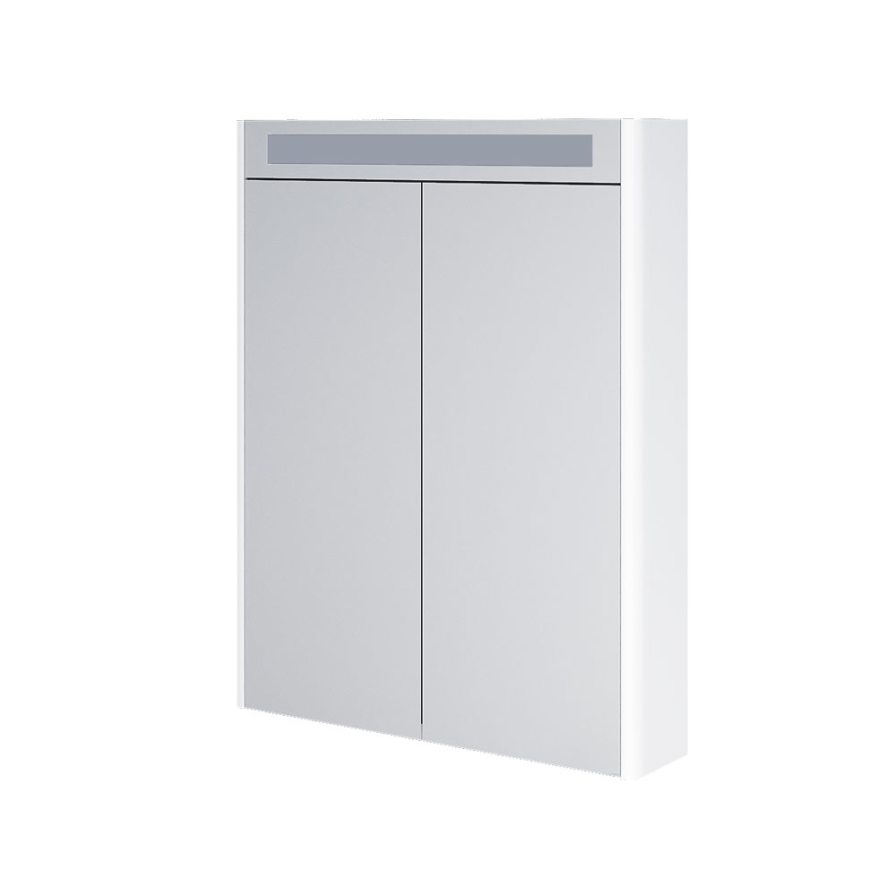 Mereo Siena, kúpeľňová galérka 64 cm, zrkadlová skrinka, biela lesk