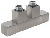 SAPHO CUBE TWIN pripojovacia sada pre stredové pripojenie, nerez mat – pripojovacia sada k radiátoru