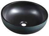 PRIORI keramické umývadlo na dosku, priemer 41cm, čierna/zelená