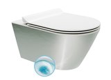 KUBE X závesná WC misa GeniusFlush, 36x55cm, biela ExtraGlaze/strieborna
