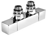 CUBE TWIN pripojovacia súprava ventilu pre stredové pripojenie, chróm