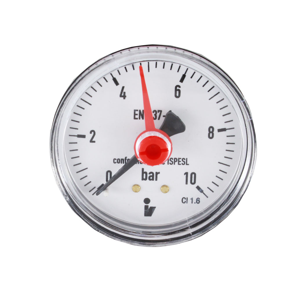Klum Tlakomer 50 mm, 0 - 10bar, zadný vývod 1/4"