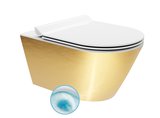 KUBE X závesná WC misa GeniusFlush, 36x55cm, biela/zlata