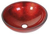 MURANO ROSSO IMPERO sklenené umývadlo na dosku, priemer 40cm, červené
