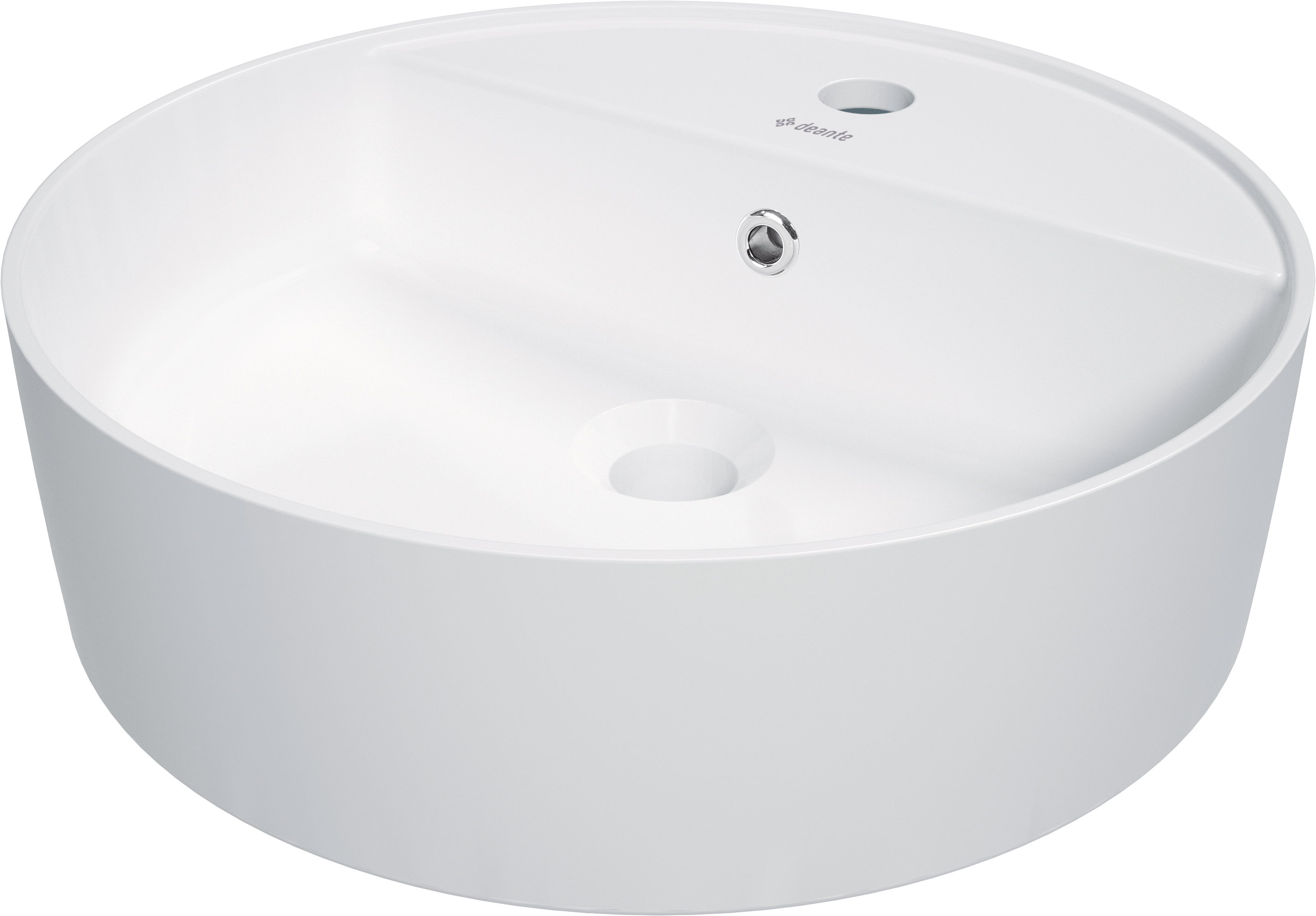 Round - Umywalka ceramiczna nablatowa z miejscem na baterię