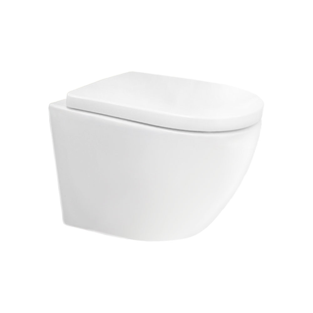 Mereo WC závesné kapotované, Smart Flush RIMLESS, 490x370x360, keramické, vr. sedátka CSS126