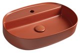 INFINITY OVAL keramické umývadlo na dosku, 60x40cm, terracotta