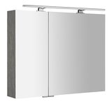 MIRRÓ galérka s LED osvetlením, 90x70x16cm, dub strieborný