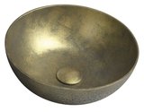 FORMIGO betónové umývadlo na dosku, priemer 39cm, zlato mat