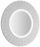 LUMIRO STRIP guľaté zrkadlo s LED osvetlením v ráme, priemer 90cm, biela mat