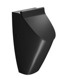 SAPHO COMMUNITY urinál so zakrytým prívodom vody s otvormi pre veko, Rimless, 31x65cm, čierna mat – pisoár