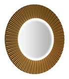 PRIDE STRIP guľaté zrkadlo s LED osvetlením v ráme, priemer 75cm, bronz
