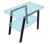 SAPHO TWIGA oceľová podpera 80x67cm, čierna matná, 2ks – príslušenstvo ku kúpeľňovému nábytku