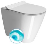 KUBE X WC misa stojaca, Swirlflush, 36x55cm, spodný/zadný odpad, biela ExtraGlaze