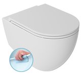 INFINITY závesná WC misa, Rimless, 36,5x53cm, biela