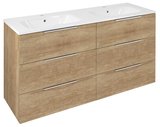 CIRASA umývadlová skrinka 139,6x75x46cm, 3x zásuvka, dub alabama