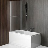 RIONI vaňová zástena s pneumatickým zdvihom, š.710mm, strieborná, číre sklo