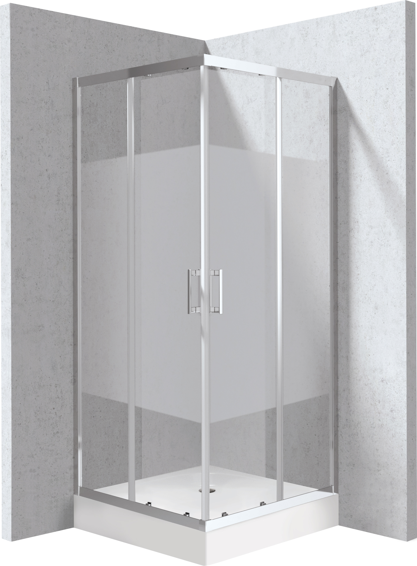 Deante Funkia Evo - Kabina prysznicowa z brodzikiem kwadratowa 80x80 cm - wzór pas – sprchový box