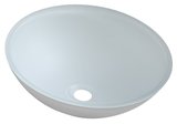 TELICA sklenené umývadlo na dosku priemer 42cm, biela mat