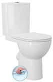 SANIVEX kombi WC, zvyšené sedenie, Rimless, spodný/zadný odpad, biela