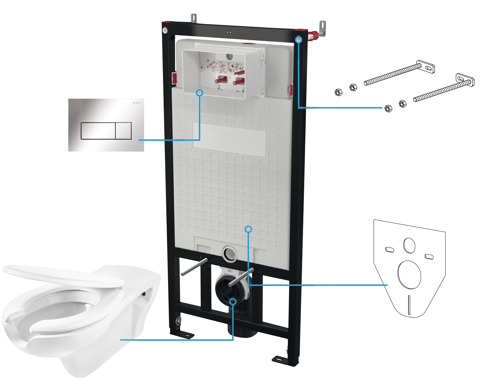 Súprava WC pod omietku 6 v 1