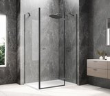 GLOBE GUN METAL obdĺžniková sprchová zástena 1100x900mm, číre sklo, pravé