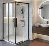 LUXOR BLACK štvorcová sprchová zástena 900x900mm, rohový vstup