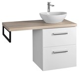 SAPHO VEGA Nábytková zostava do kúpeľne, šírka 97,5 cm, biela/dub platina – kúpeľňová zostava
