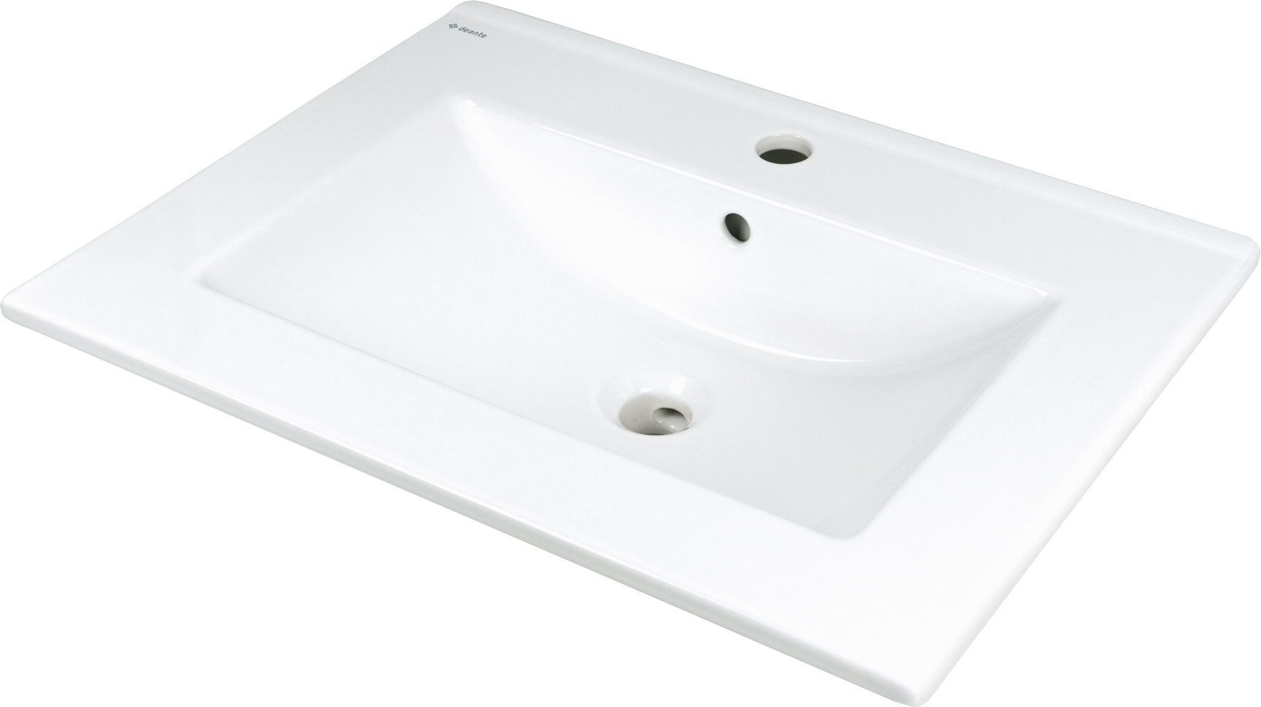 Tubo - Umywalka ceramiczna wpuszczana z miejscem na baterię