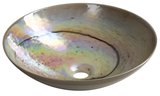 SAND MURANO sklenené umývadlo na dosku, priemer 41cm, sand
