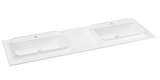 BRAHEA dvojumývadlo 161x51,5cm (70+20+70cm), Rockstone, biela matná