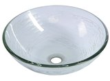 RIPPLE sklenené umývadlo na dosku priemer 42cm, číre sklo s textúrou