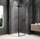 GLOBE GUN METAL štvorcová sprchová zástena 900x900mm, číre sklo, pravé