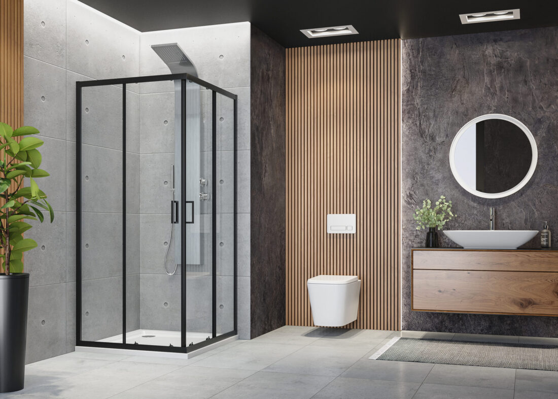 Aquatek ABILITY BLACK A4 80×80, 90×90 – štvorcový sprchový kút
