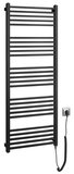 SAPHO METRO-E elektrické vykurovacie teleso, rovné, 500x1340mm, 500 W, čierna mat – elektrický sušiak uterákov