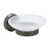 X-ROUND GUN METAL mydlenička, mliečne sklo, gun metal