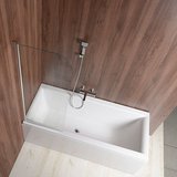 VILMA vaňová zástena 600x1400mm, chrom, číre sklo