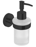 SAMBA dávkovač mydla 150ml, mliečne sklo, čierny mat