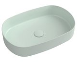 INFINITY OVAL keramické umývadlo na dosku, 55x36cm, zelena mint