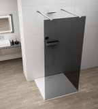 ESCA CHROME jednodielna sprchová zástena do priestoru, dymové sklo, 1400 mm