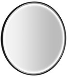 KADRIS guľaté zrkadlo s LED osvetlením, ø 80cm, čierna mat