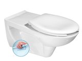 HANDICAP WC závesné predĺžené, Rimless, 37,5x73cm, biela