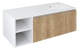 LOREA skrinka 120x46x51,5cm (30P+90cm), pravá, dub Alabama/biela matná