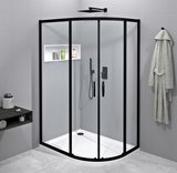 SIGMA SIMPLY BLACK štvrťkruhová sprchová zástena 1000x800mm, R550, L/R, číre sklo