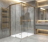 LUXOR GOLD MATT obdĺžniková sprchová zástena 1000x900mm L/P varianta, rohový vstup