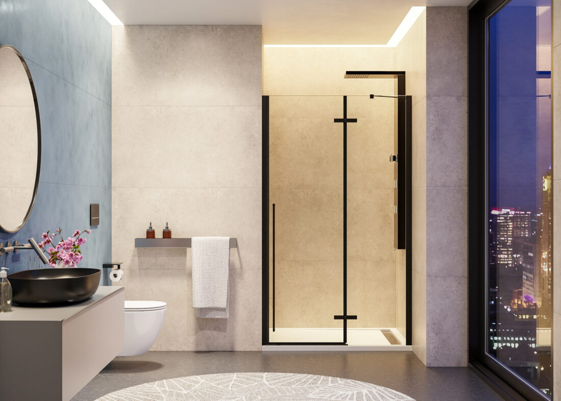 Aquatek HAPPY BLACK B5 90 – 120 – štvorcový sprchový kút