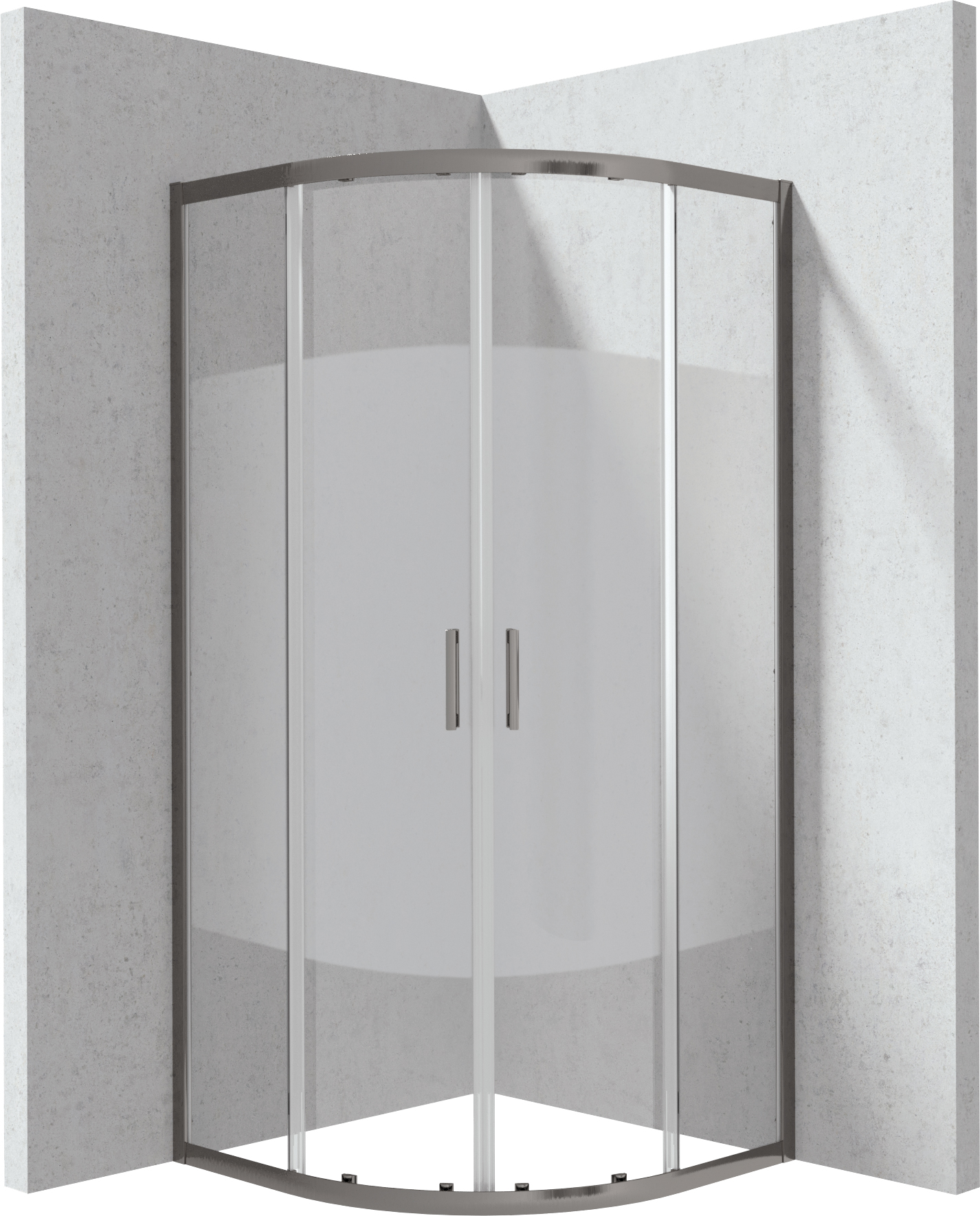 Deante Funkia Evo - Kabina prysznicowa półokrągła 80x80 cm - wzór pas – vaňová zástena