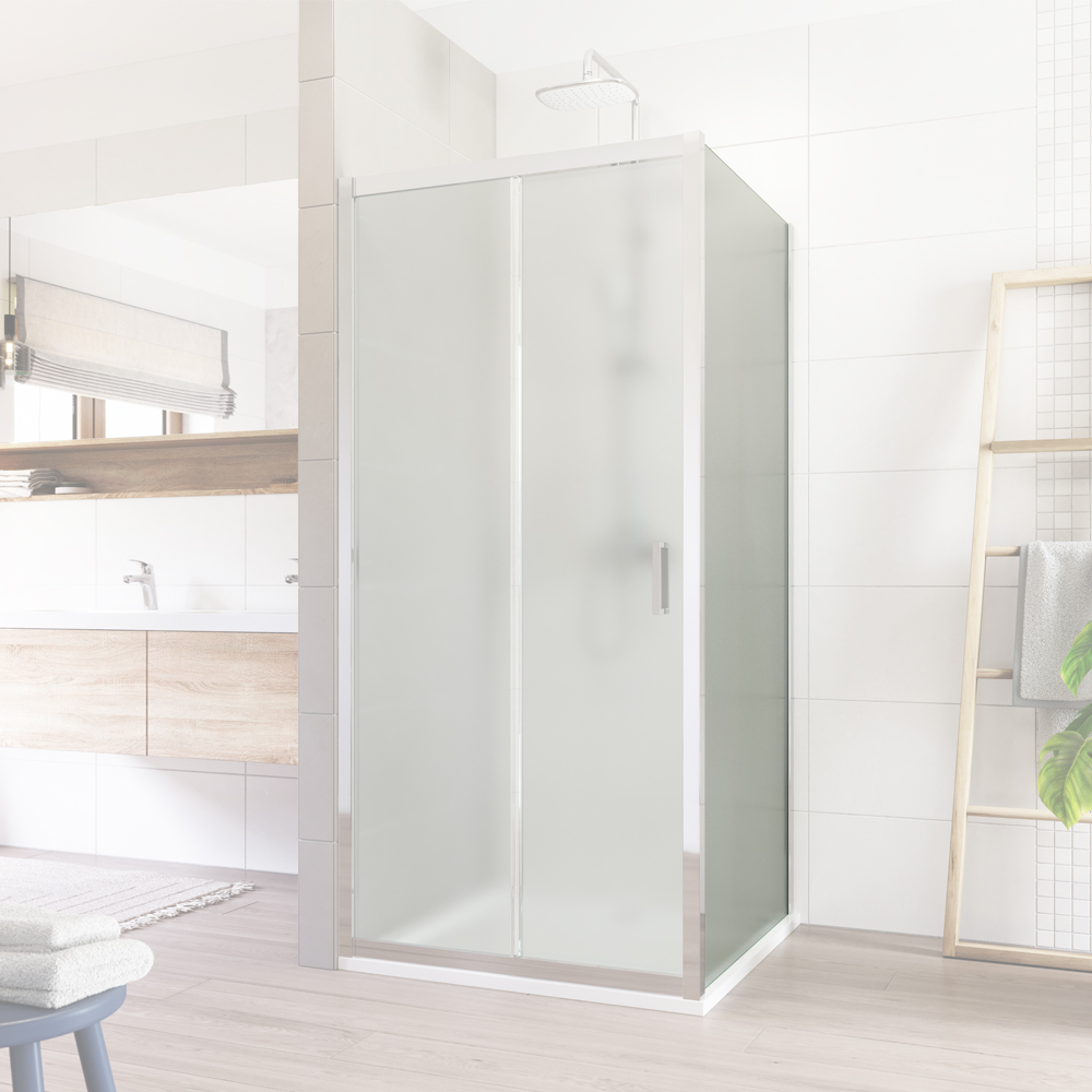 Mereo Lima pevný diel k pivotovým a dvojdielnym zasúvacím dverám, 80x190 cm, sklo Point – tesnenie k…