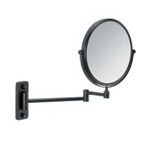 GAIA závesné kozmetické zrkadlo, priemer 180mm, obojstranné, čierna mat