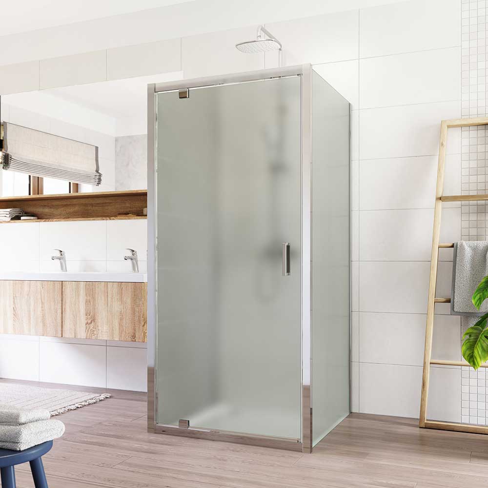 Mereo Sprchovací kút Lima, štvorec do priestoru U, pivotový, 90x90x90 cm, chróm ALU, sklo Point